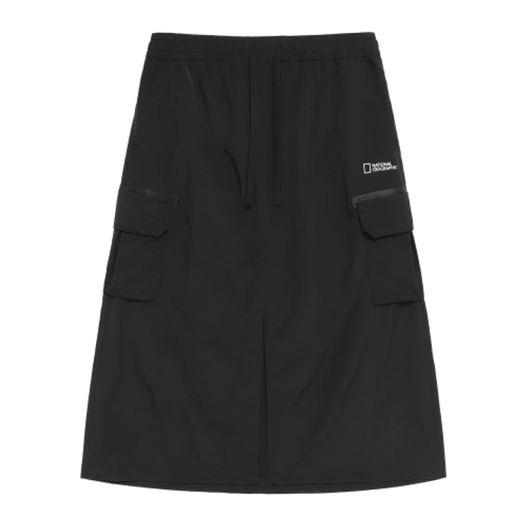 N261WSK960 Women's Orca Taslan A-Line Cargo Skirt BLACK