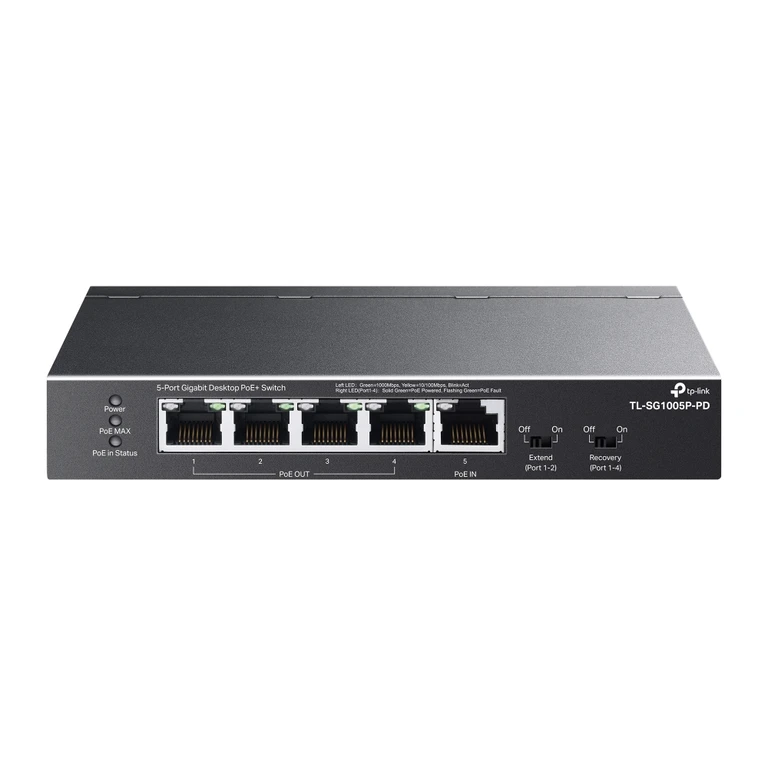 TL-SG1005P-PD network switch Gigabit Ethernet (10/100/1000) Power over Ethernet (PoE) Black