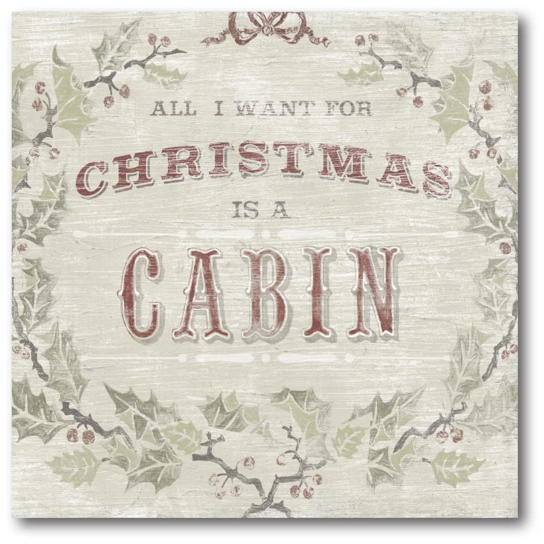 Christmas at the Cabin II Gallery-Wrapped Canvas Wall Art