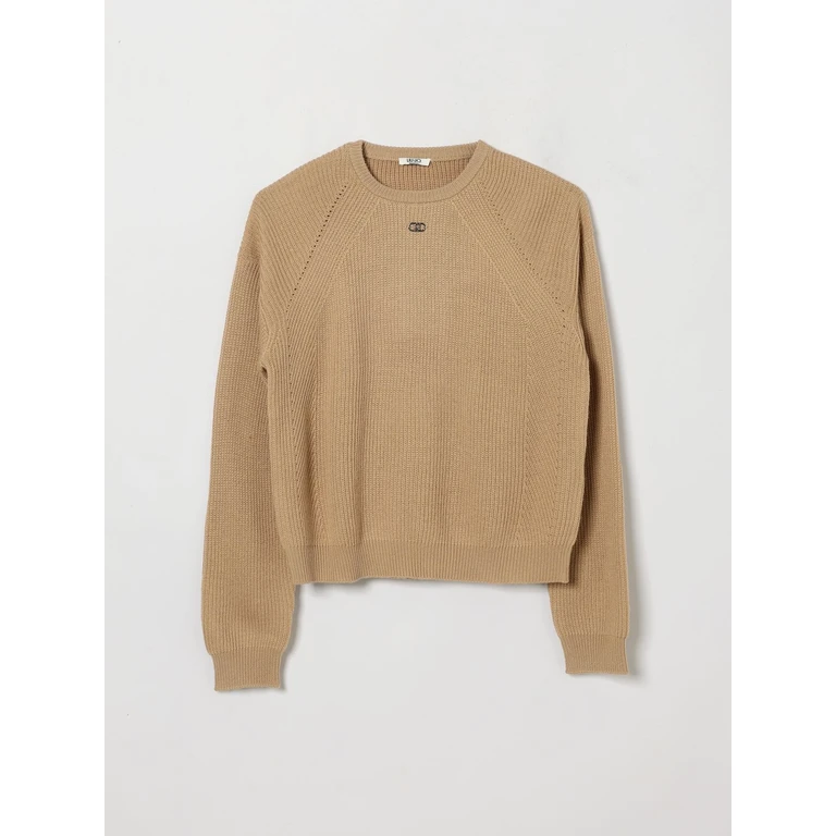 LIU JO Girls' Wool-Blend Crewneck Jumper with Metallic Logo (GF6086MA22SX0534)