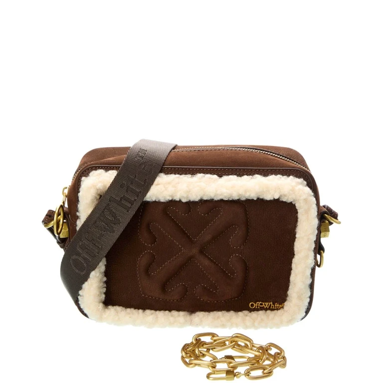 Off-White Medium Suede Camera Bag
