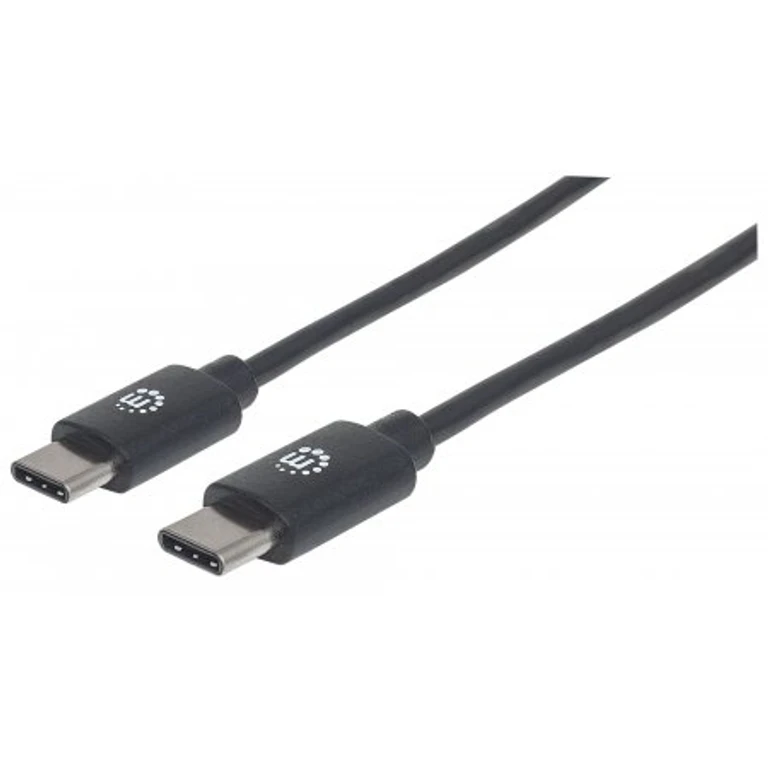 Manhattan USB-C to USB-C Cable, 50cm, USB 2.0, 480 Mbps, Hi-Speed USB, Black, Lifetime Warranty, Equivalent to USB2CC50CM