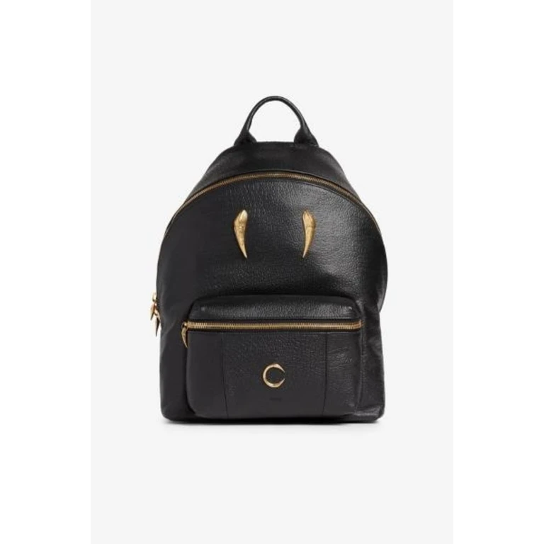 Black Gilded Talon Leather Backpack
