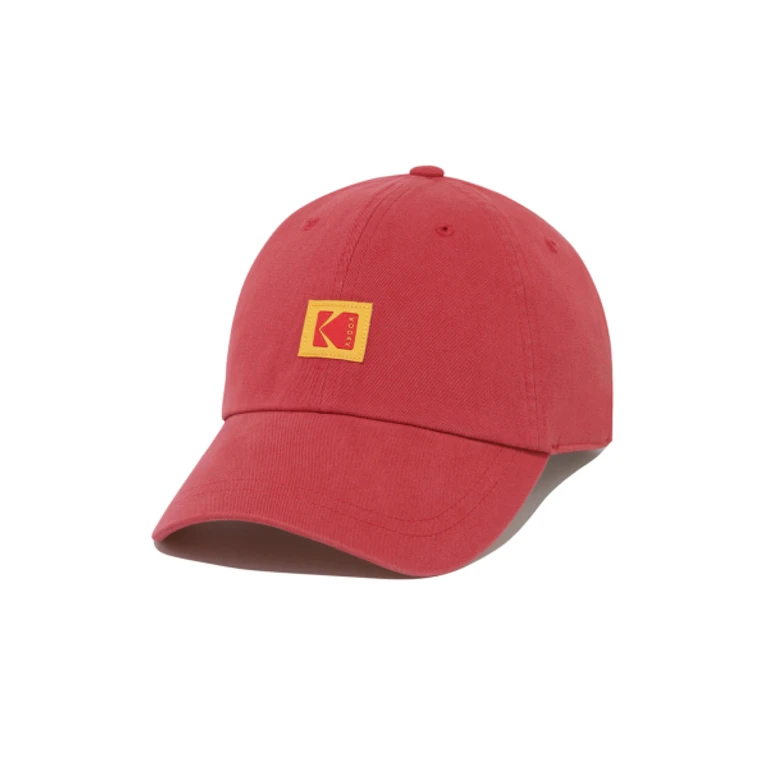 Relaxed Fit Square Logo Ball Cap RED