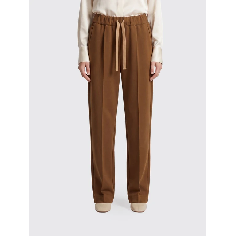 High-Waisted Drawstring Jersey Jogging Trousers (S6WL24U511)