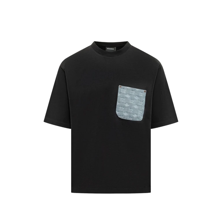 t-shirt black man pocket