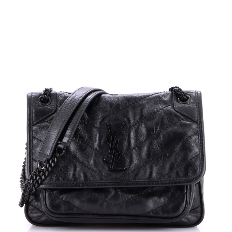 Niki Chain Flap Bag Matelasse Chevron Leather Baby