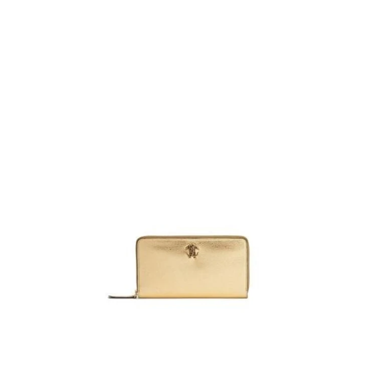 Metallic Monogram Zip Around Wallet
