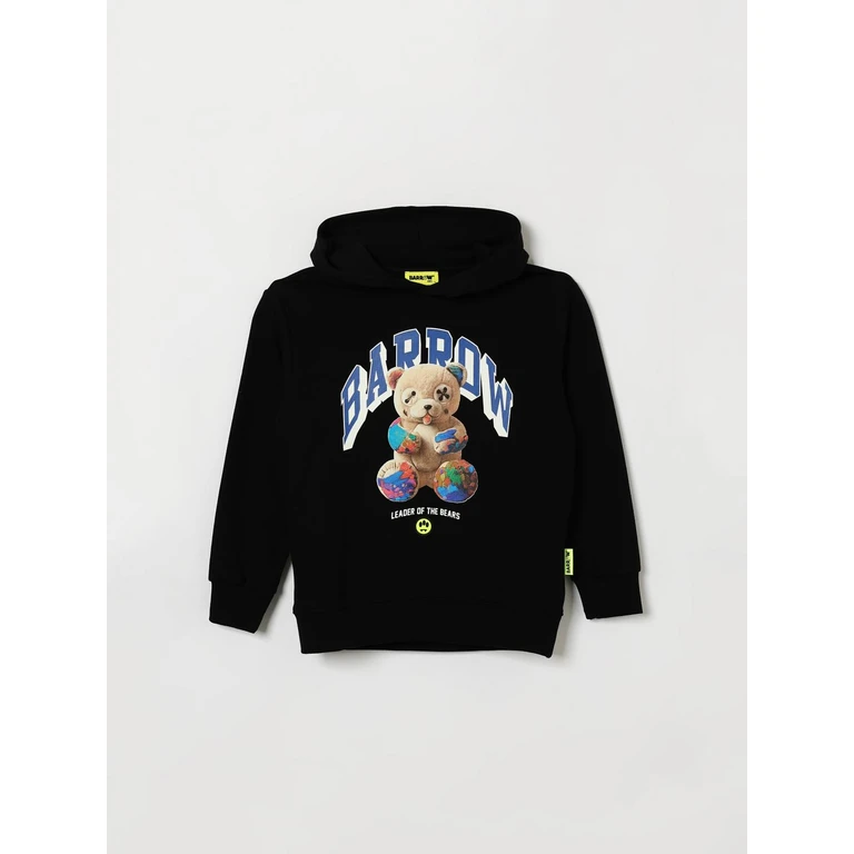 Boy's Hooded Cotton Jumper with Teddy Bear Print (F6BKJUHS031110)