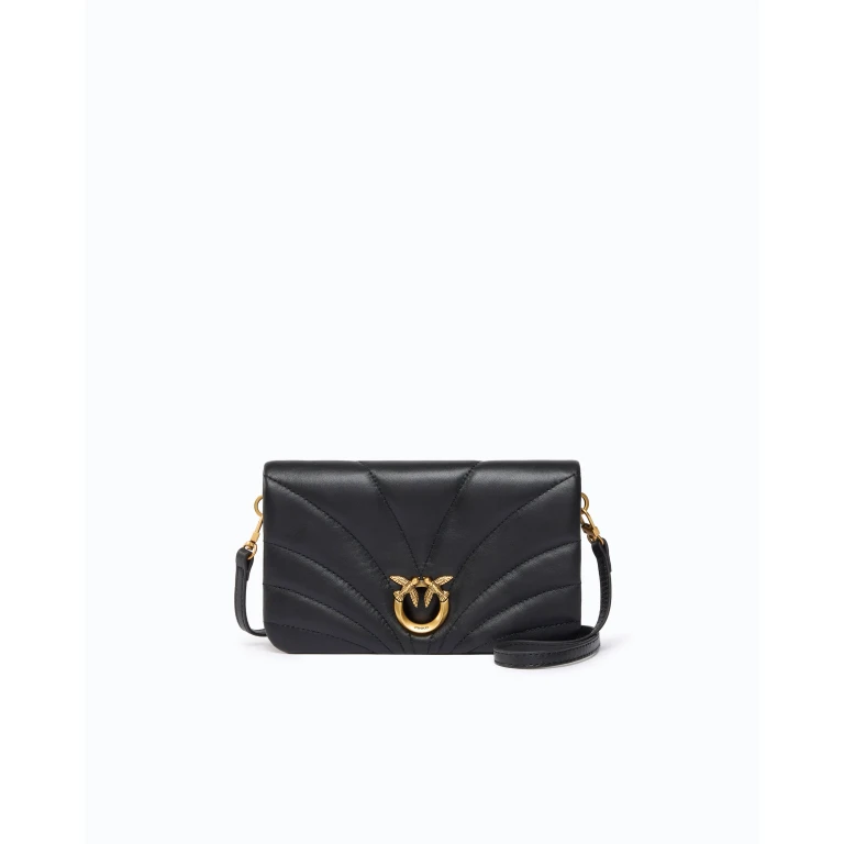 Petite pochette à bandoulière Love Bag Click Horizontal en cuir nappa matelassé