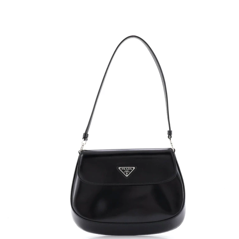 Cleo Flap Shoulder Bag Spazzolato Leather Small