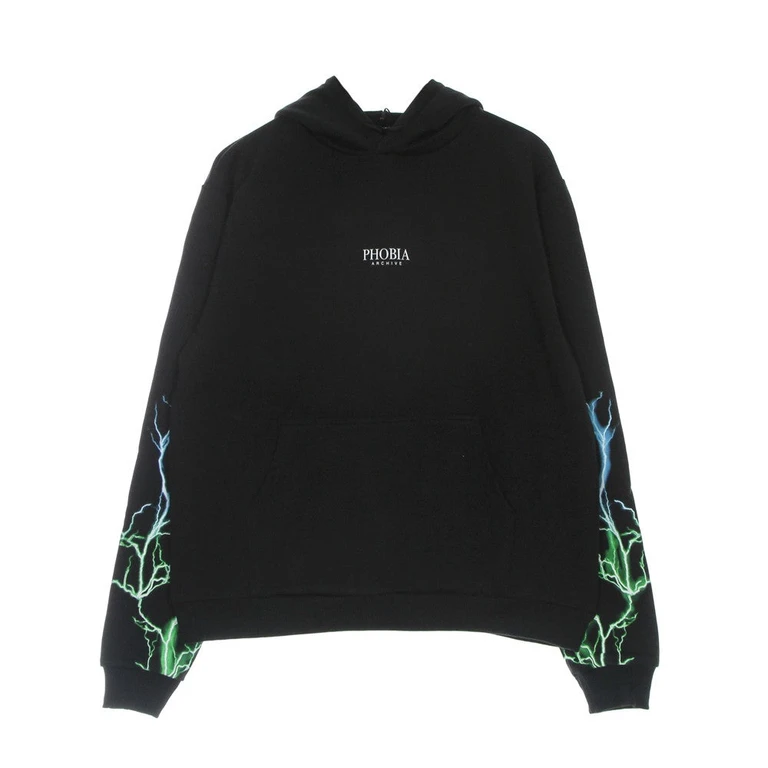 Lightweight Men's Hoodie Lightning Hoodie Black/green/lightblue