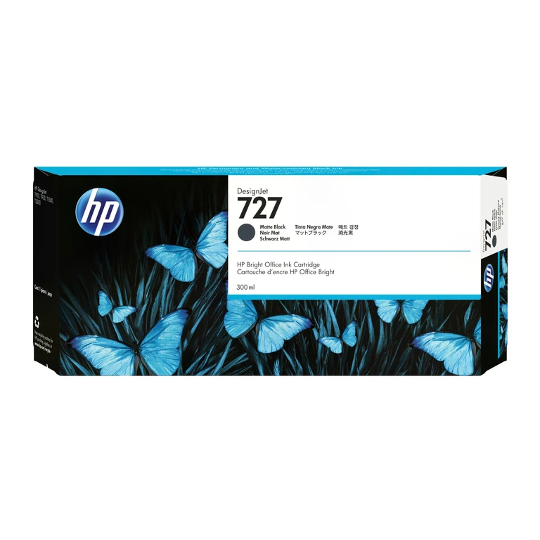C1Q12A/727 Ink cartridge black matt 300ml for HP DesignJet T 920/93
