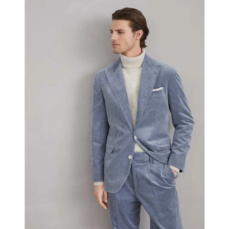 Men's Denim Cotton Wool Blend Blazer