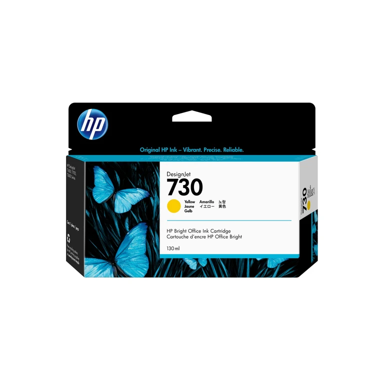 P2V64A/730 Ink cartridge yellow 130ml for HP DesignJet T 1600/1700/