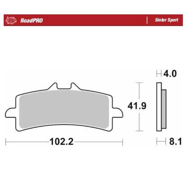 408105 - Moto Master RoadPro Sinter Sport Brake Pads For Bimota BB3 1000 2014 Fits Front Left Or Right