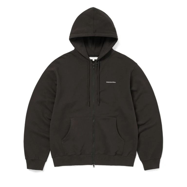 Small T-Logo Zip Up Hoodie Off Black