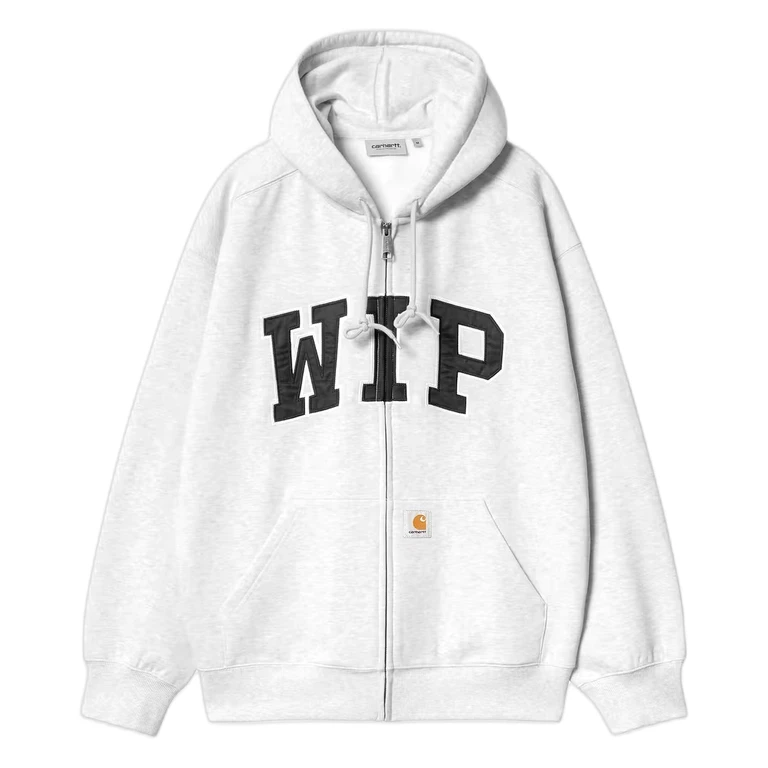 phenol Carhartt Wip hooded wip sweat jacket - ash heather stone washed