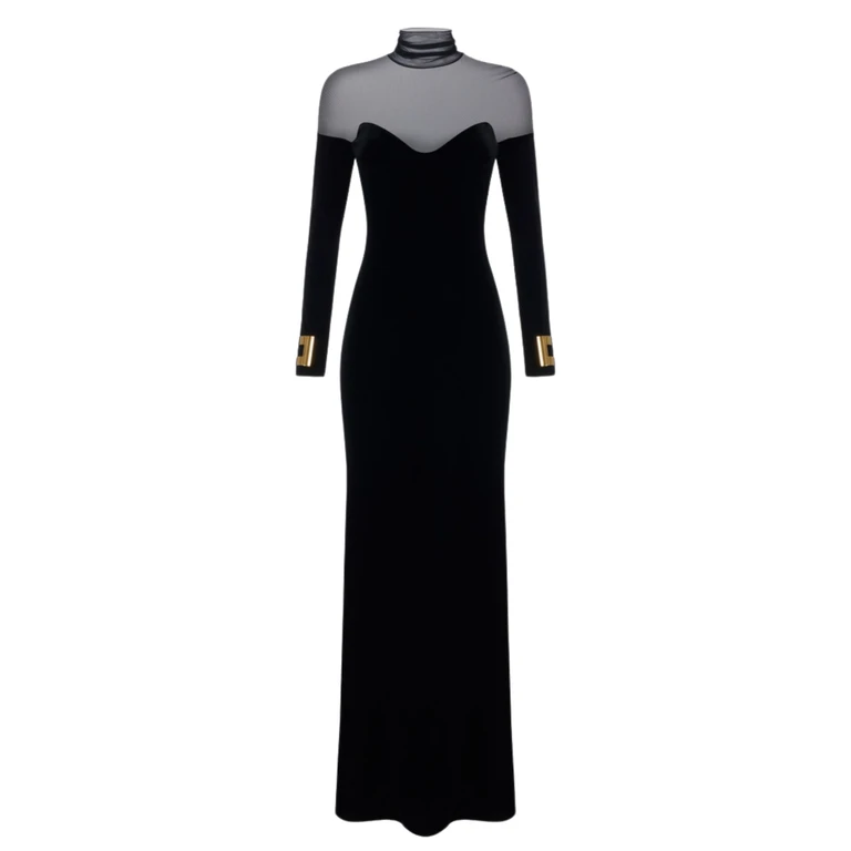 red carpet dress Elisabetta Franchi velvet and tulle
