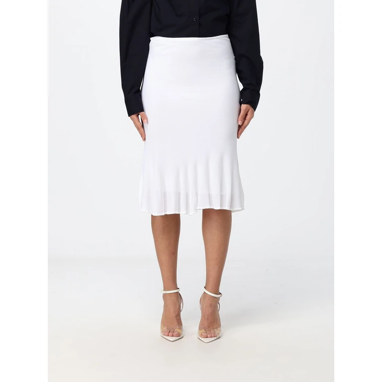 High-Waisted Midi Pencil Skirt in Viscose with Side Zip Closure (263WRB0492YA0245003)
