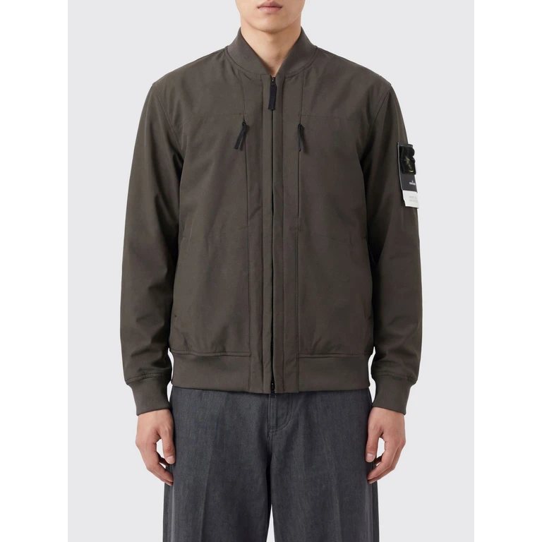 Technical Fabric Bomber Jacket with Dropped Shoulders and Compass Logo (Q100006S0B22V0078)