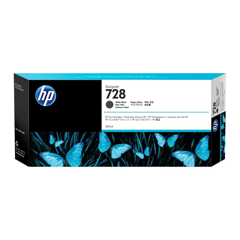 HP F9J68A/728 Ink cartridge black matt 300ml for HP DesignJet T 730/83