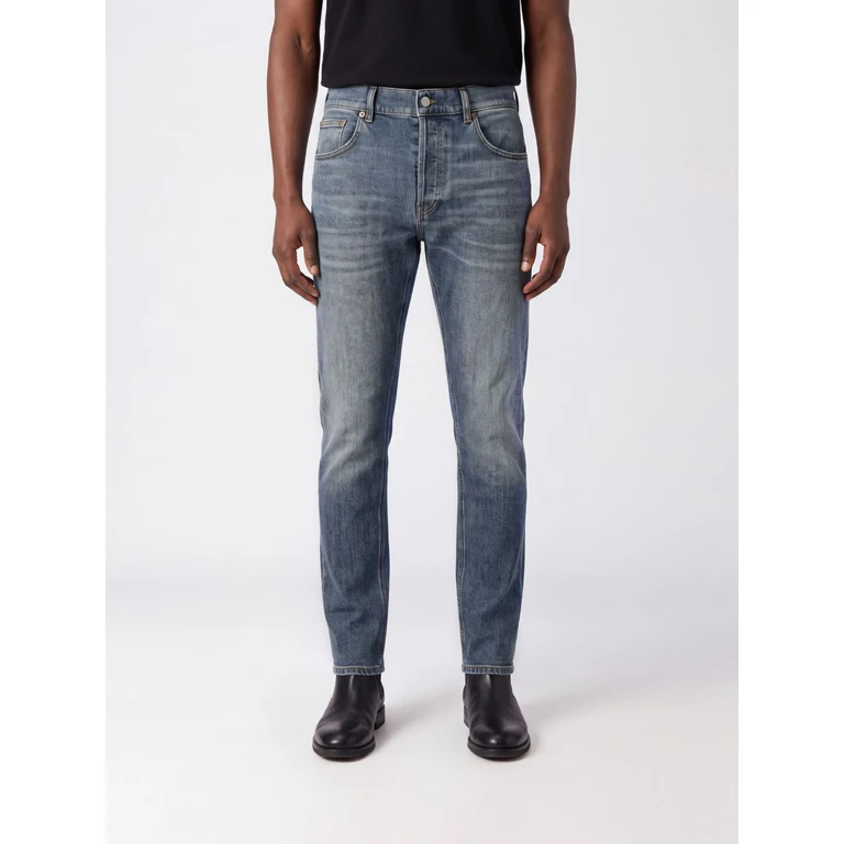 jeans van blauw katoen-denim