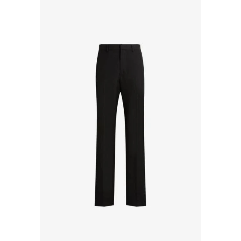 Black Straight-Leg Tailored Trousers