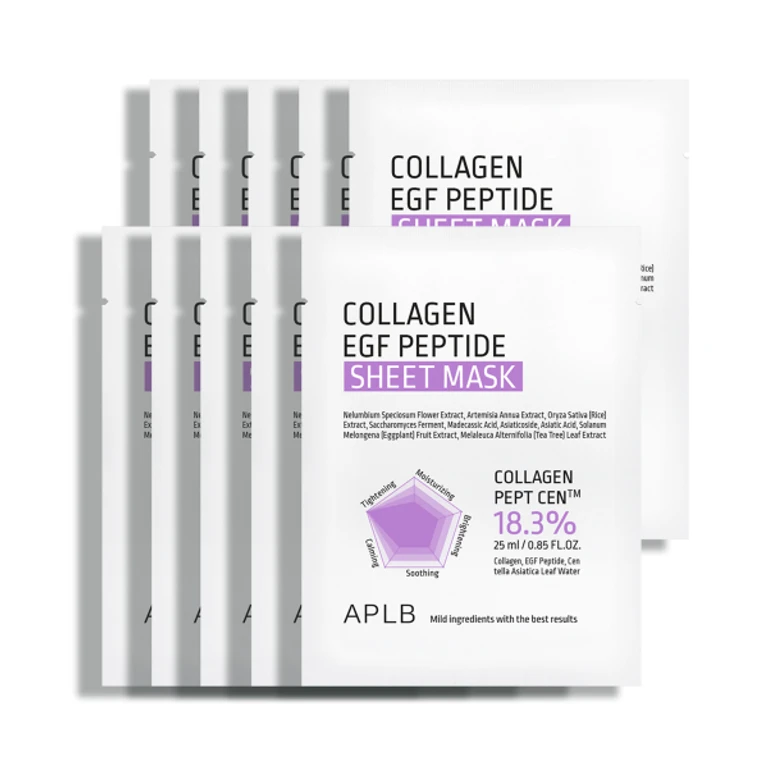 Collagen EGF Peptide Sheet Mask Set: 10PCS