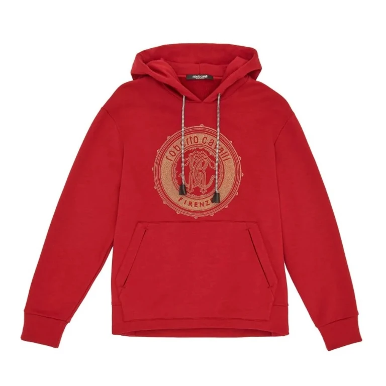 Carmine Stud Embellished Mirror Snake Cotton Jersey Hoodie
