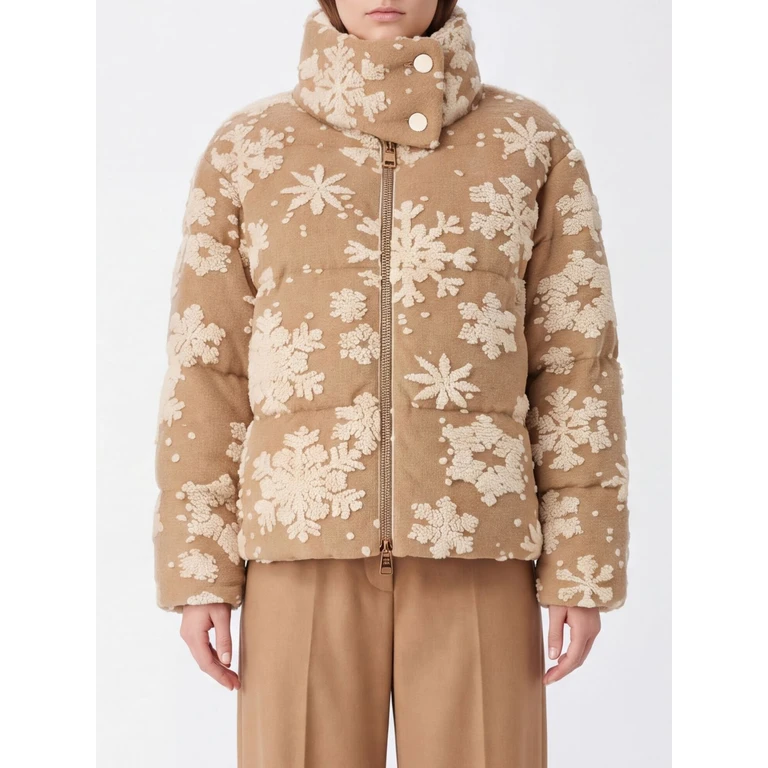 Giacca in jacquard imbottita in piuma