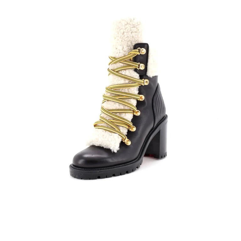 Women's Yetita Combat Boots Leather with Shearling