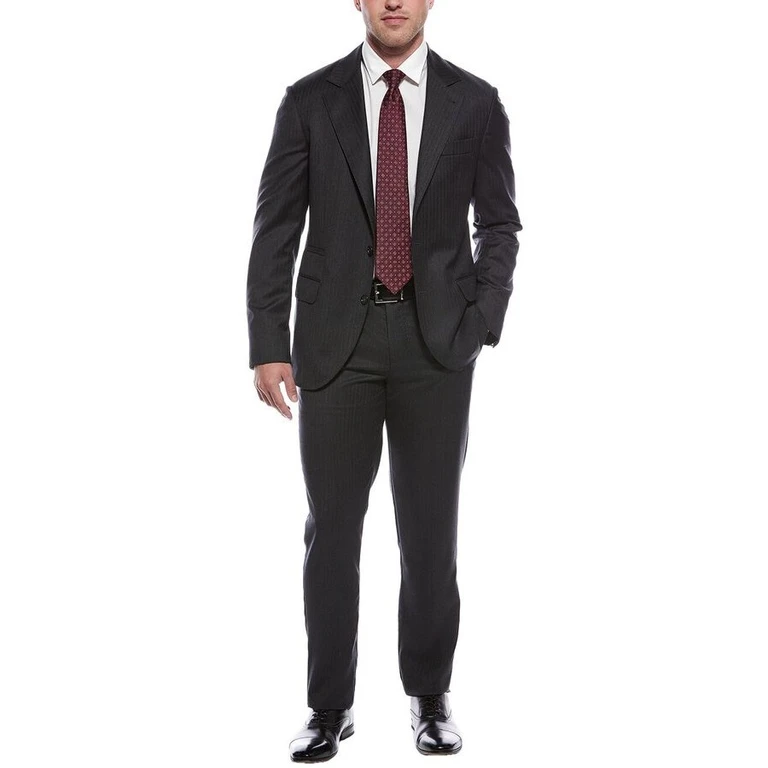 Brunello Cucinelli Men's Anthracite Wool Two-Piece Suit
