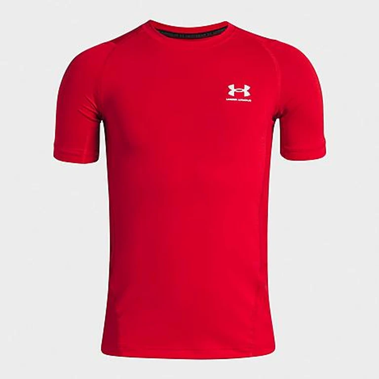 Under Armour Big Kids HeatGear Armour T-Shirt in Red/White Size: XS