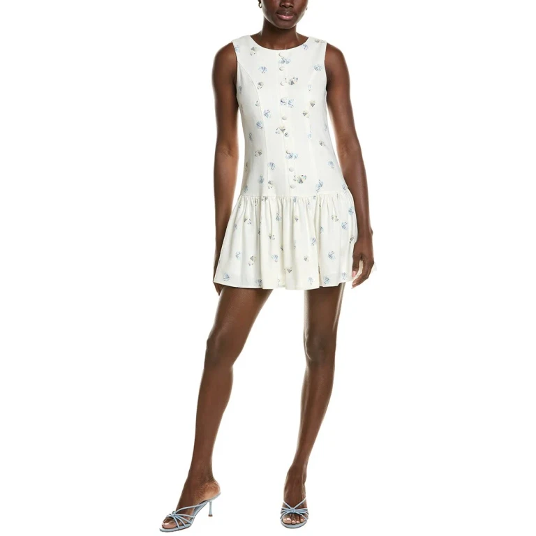Linen-Blend Mini Dress
