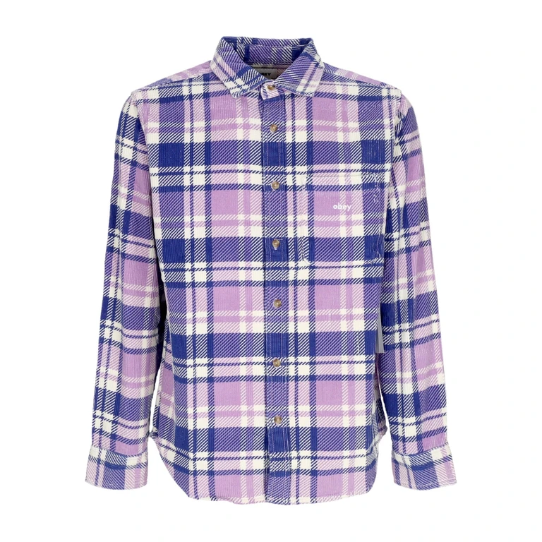 Benny Cord Woven Men's Long Sleeve Shirt L/s Purple Rose Multi