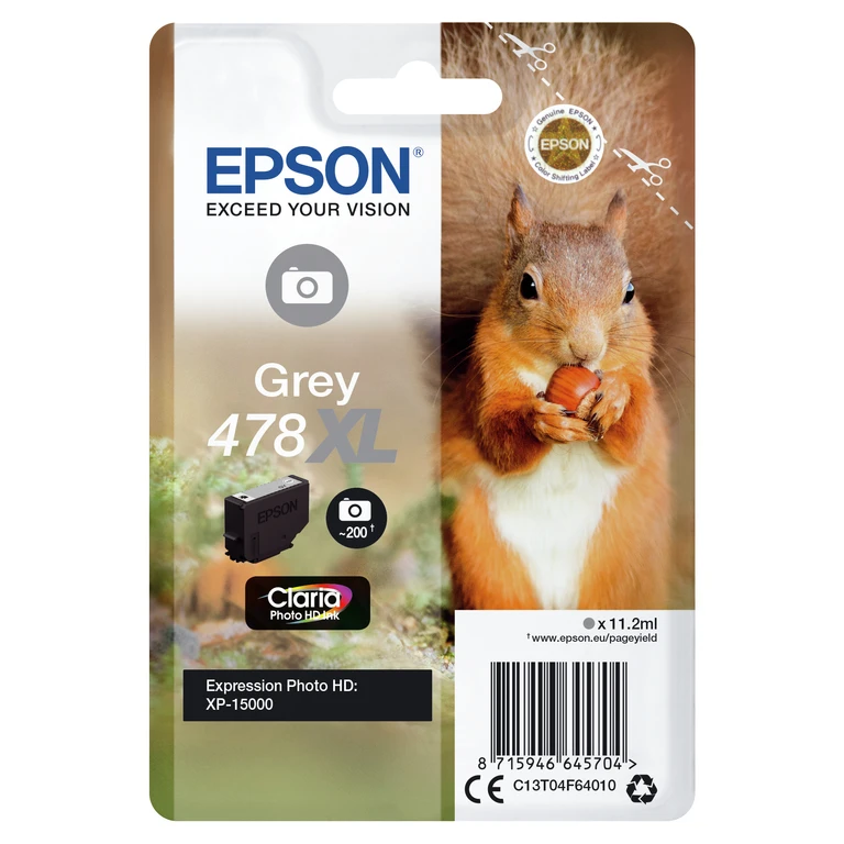 Epson C13T04F64010/478XL Ink cartridge gray high-capacity 200 Photos 1