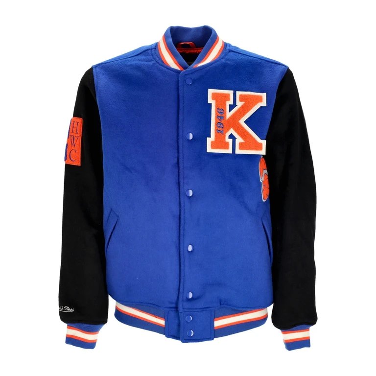 Men's College Jacket NBA Team Legacy Varsity Jacket Neykni Royal/black