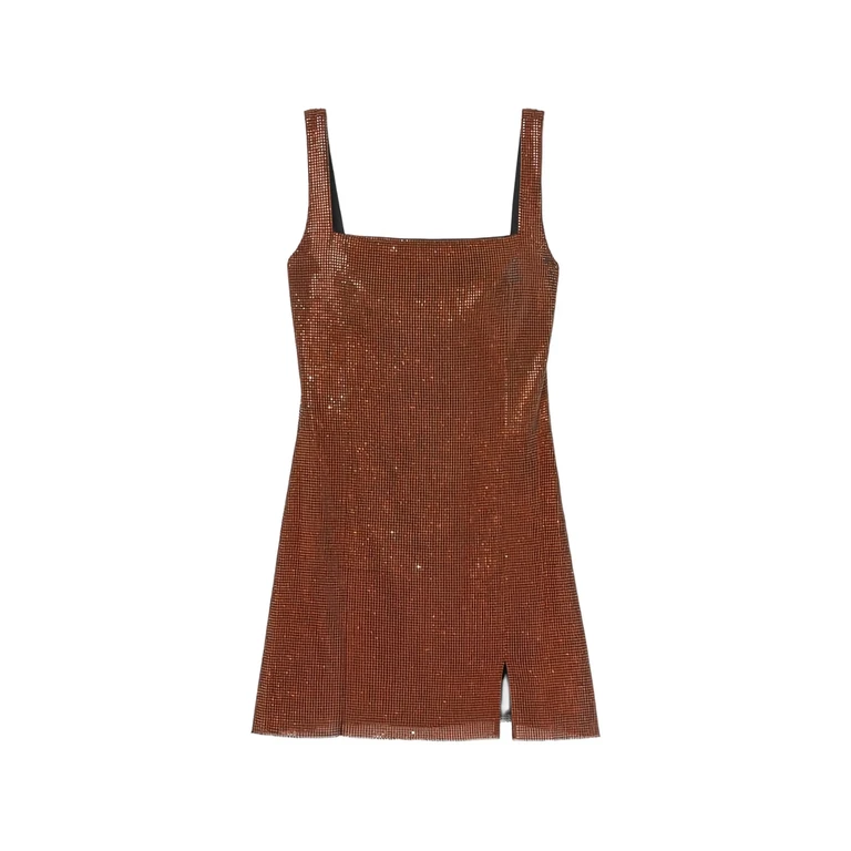 Crystal-embellished Chainmail Mini Dress