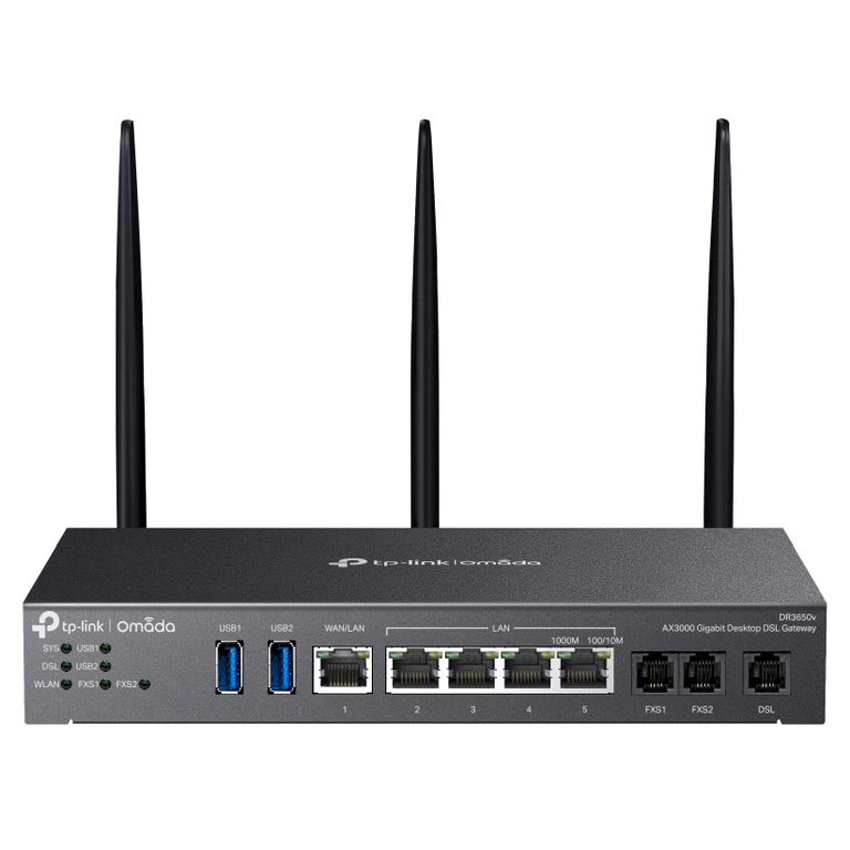 Omada DR3220v-4G wireless router Gigabit Ethernet Dual-band (2.4 GHz / 5 GHz) Black