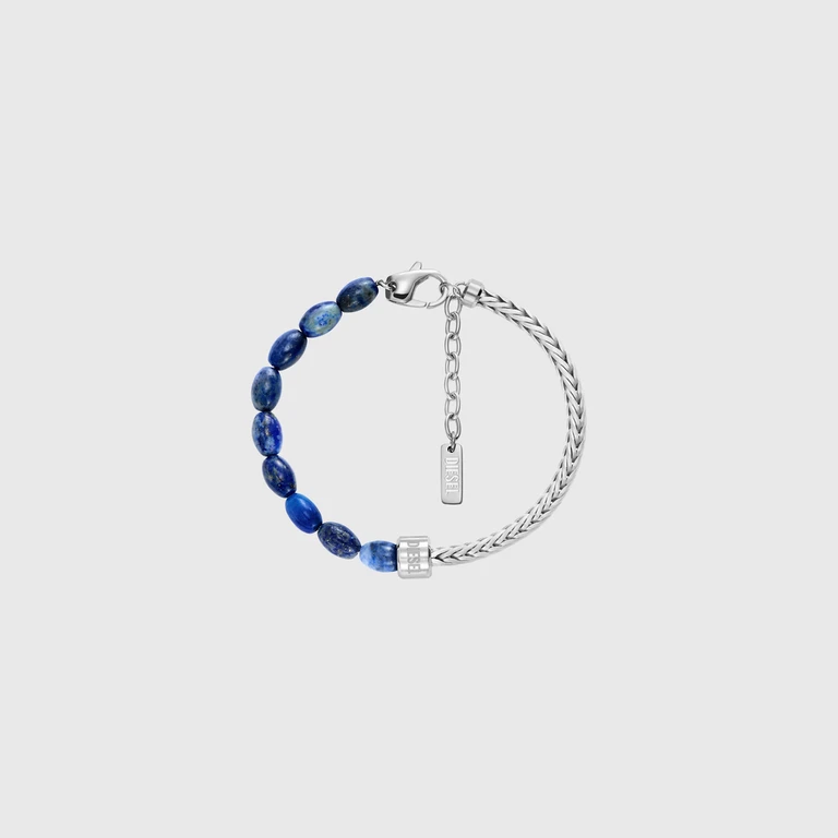 Lapis Beaded Bracelet - Bracelets - Unisex - Silver