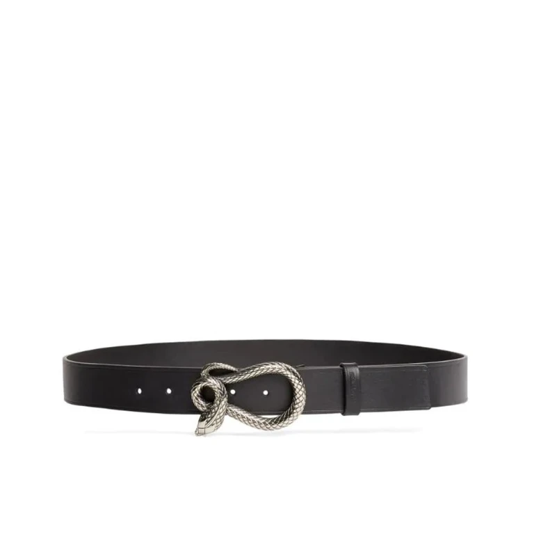 Snake Buckle Leather Belt