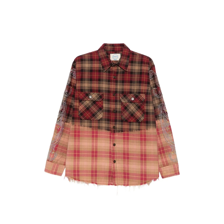 Stud-embellished Dip-dye Shirt