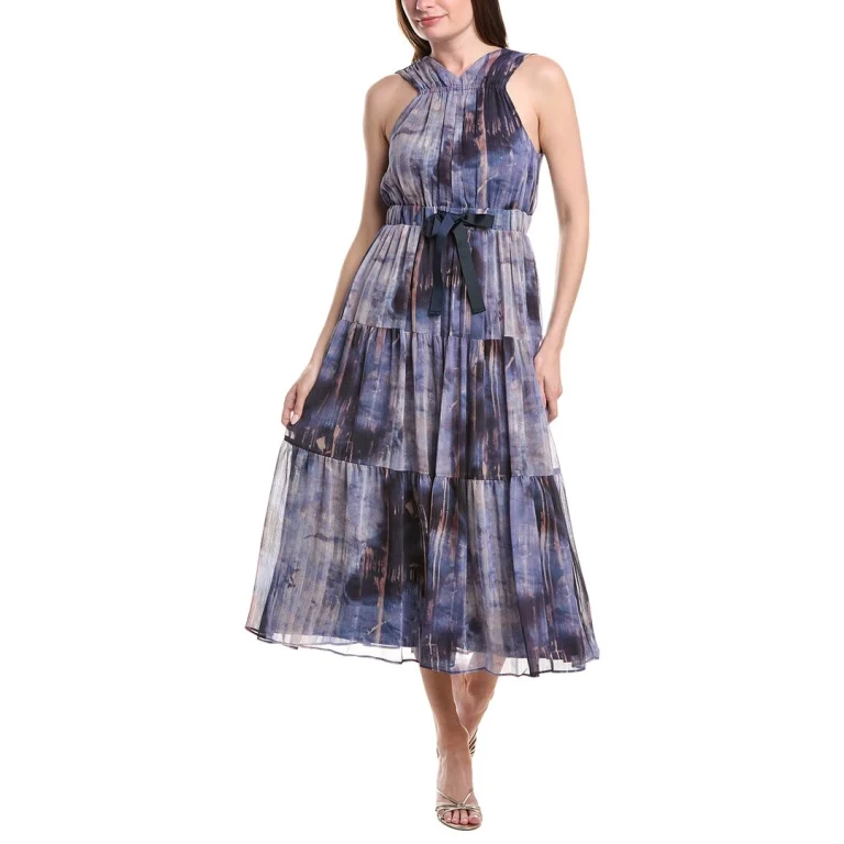 Pleated Chiffon Dress