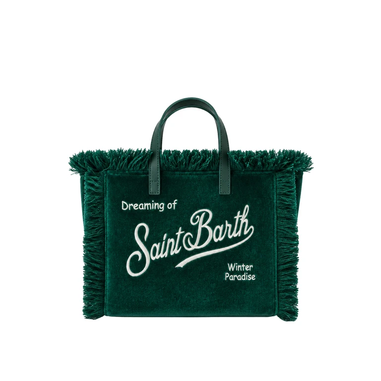 mini green bag Saint Barth with shoulder strap
