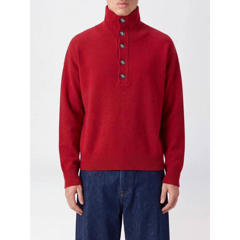 High Neck Wool Jumper with 4-Button Placket (UKS885KN0192A186)