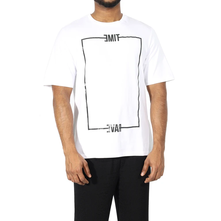 Optical White Time Rave Print T-shirt