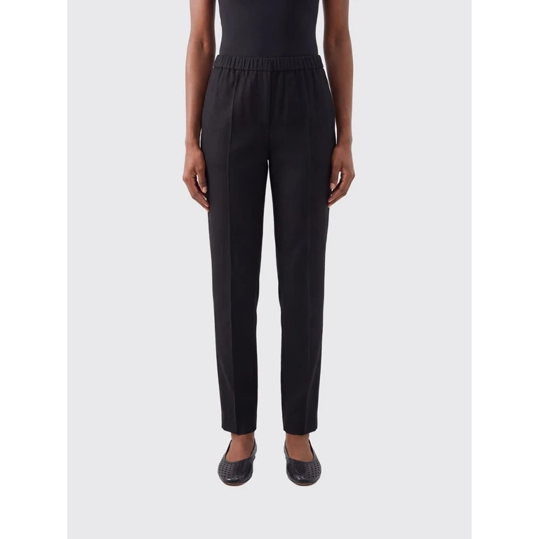 Slim Fit Wool Blend Skinny Trousers with Monile Detail (PAD216F322M276825)