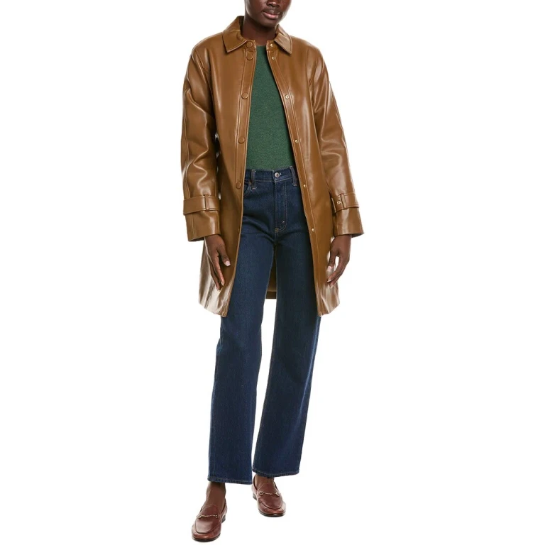 Snap Front Tie Belt Jacket