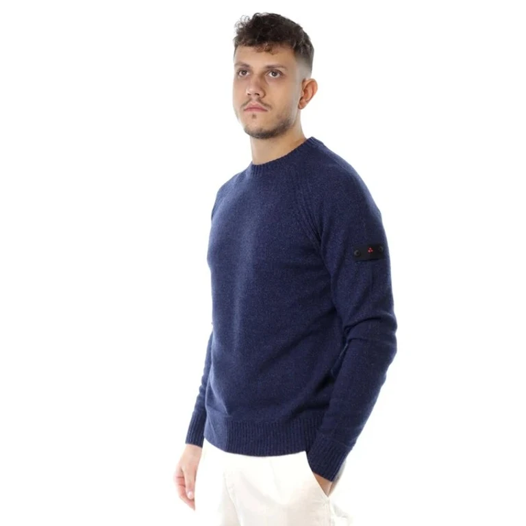 Maglione Girocollo Uomo Grigio Antracite con Logo